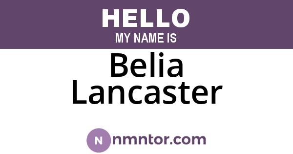 Belia Lancaster