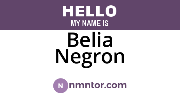 Belia Negron