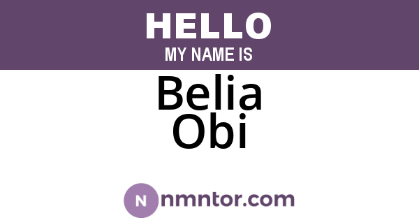 Belia Obi
