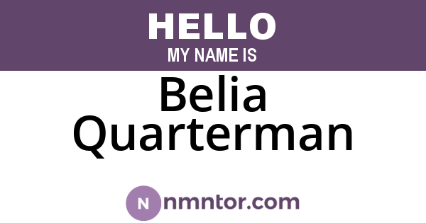 Belia Quarterman