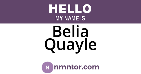 Belia Quayle