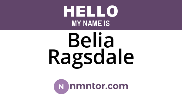 Belia Ragsdale