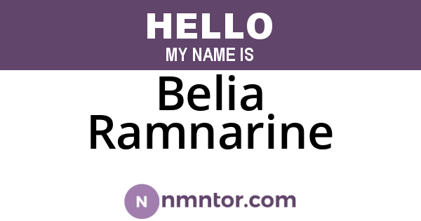Belia Ramnarine