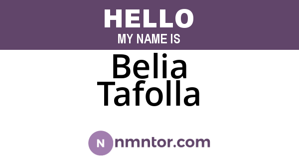 Belia Tafolla
