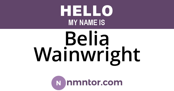 Belia Wainwright