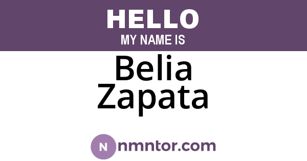 Belia Zapata