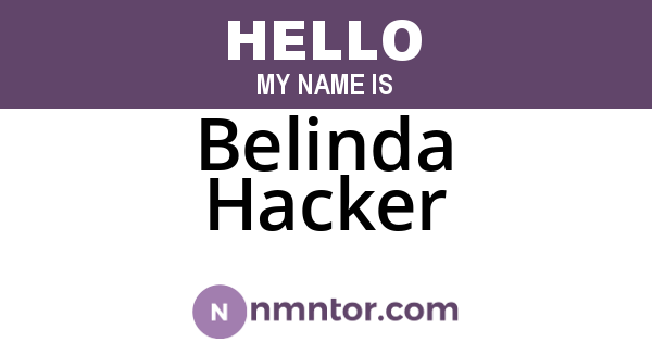 Belinda Hacker