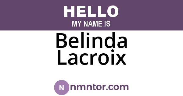 Belinda Lacroix