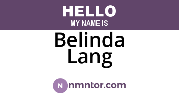 Belinda Lang