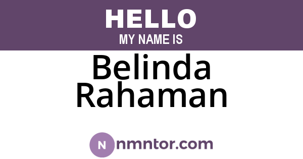 Belinda Rahaman
