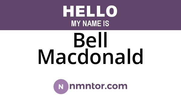 Bell Macdonald