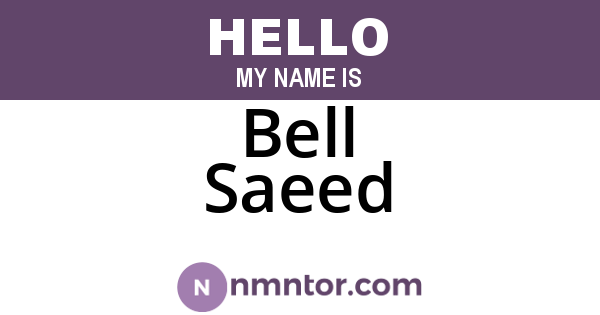 Bell Saeed