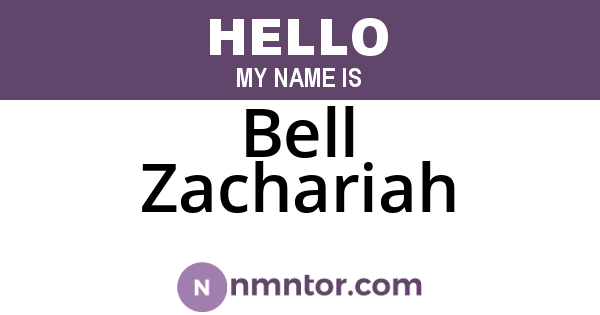 Bell Zachariah