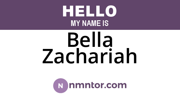 Bella Zachariah