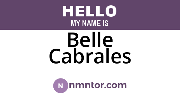 Belle Cabrales