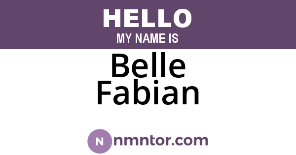 Belle Fabian