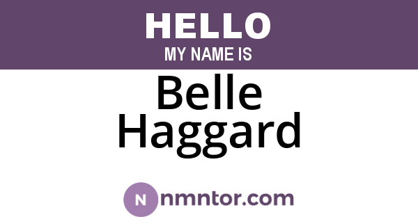 Belle Haggard