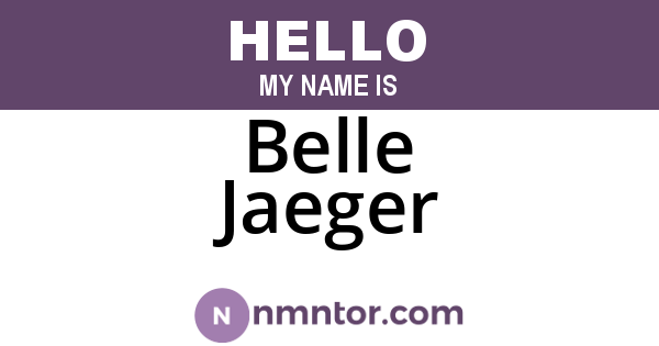 Belle Jaeger