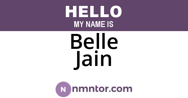 Belle Jain