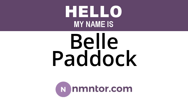 Belle Paddock