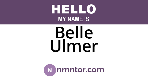 Belle Ulmer