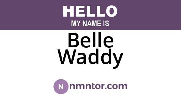 Belle Waddy