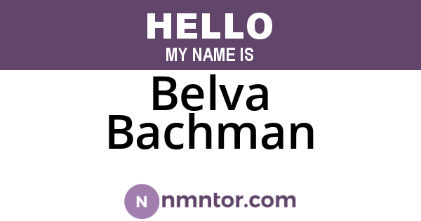 Belva Bachman