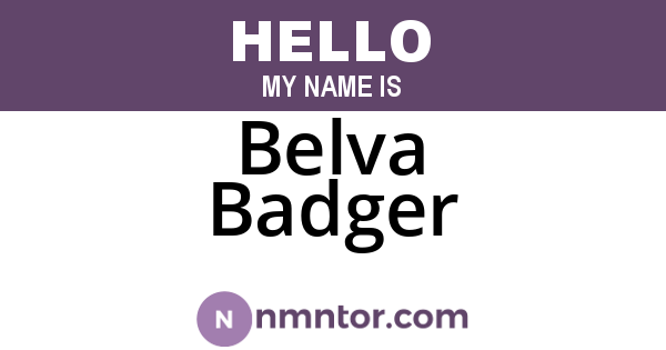 Belva Badger