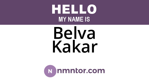 Belva Kakar