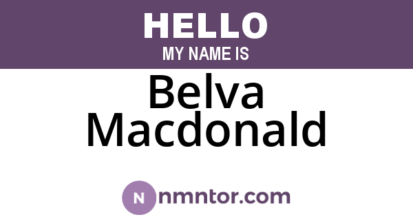Belva Macdonald