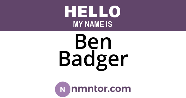 Ben Badger