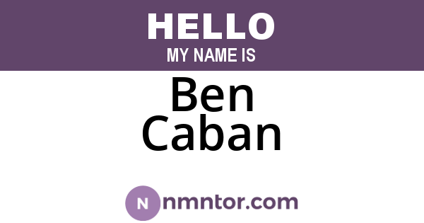 Ben Caban