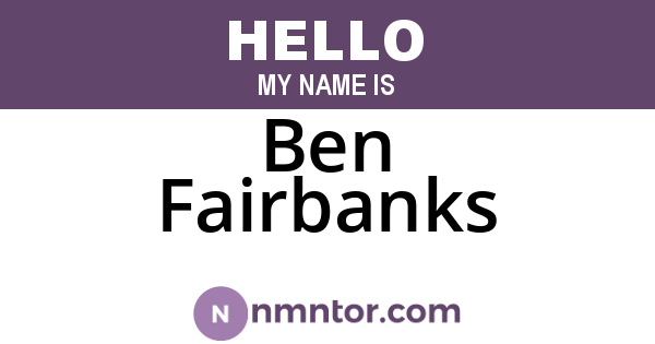 Ben Fairbanks