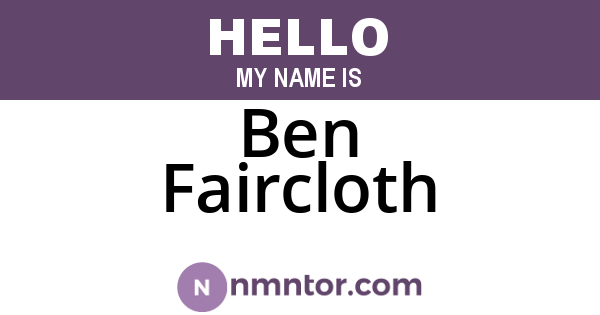 Ben Faircloth