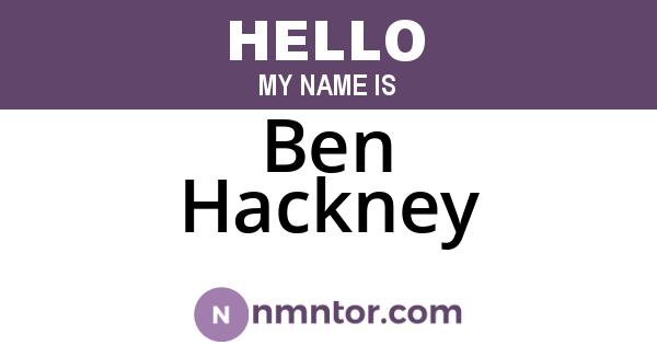 Ben Hackney
