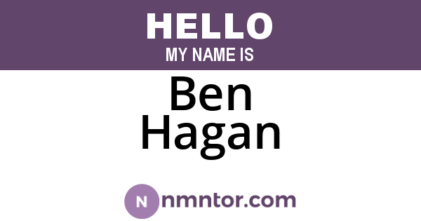 Ben Hagan