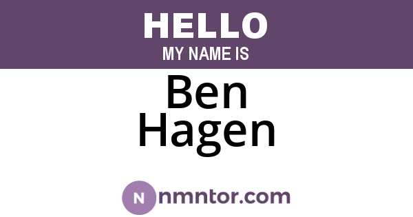 Ben Hagen