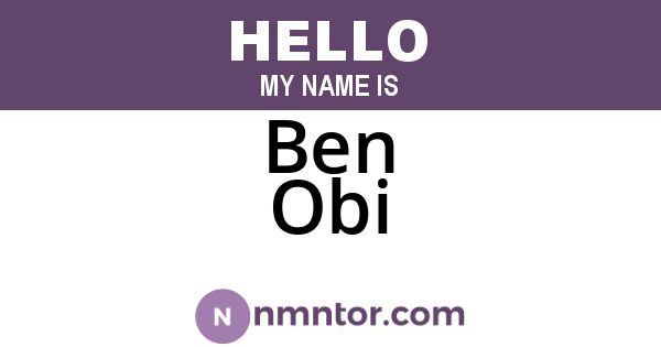 Ben Obi