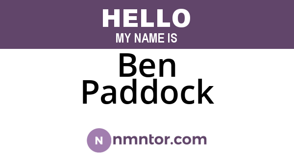 Ben Paddock