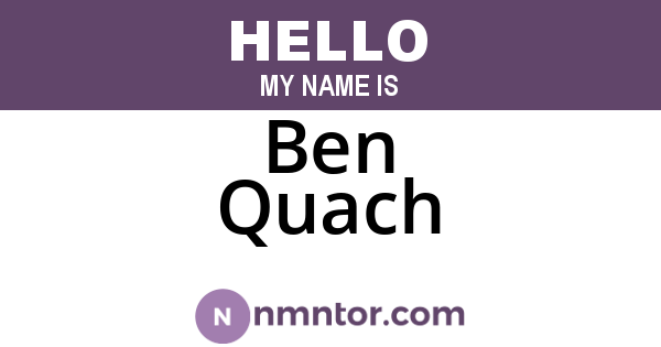 Ben Quach