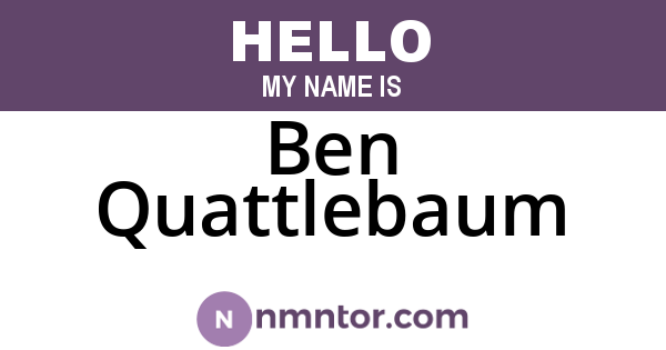 Ben Quattlebaum