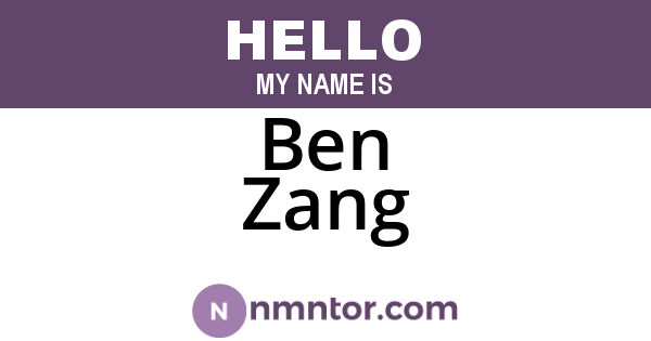 Ben Zang