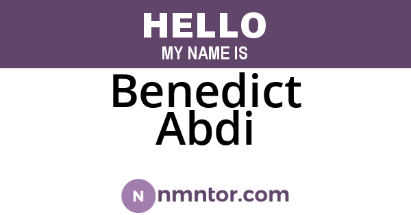 Benedict Abdi