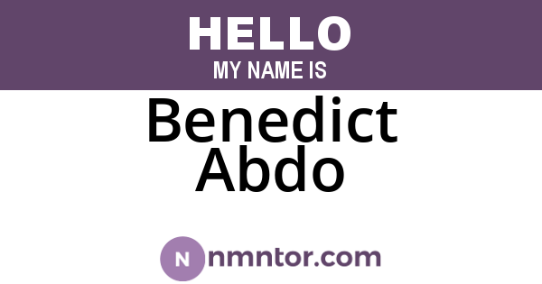 Benedict Abdo