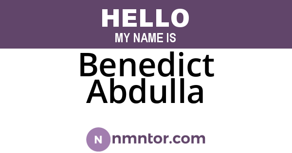 Benedict Abdulla