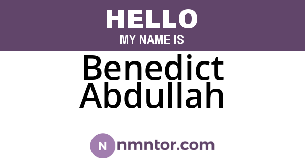 Benedict Abdullah