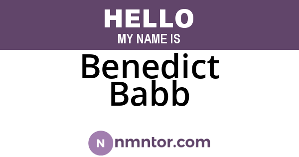 Benedict Babb