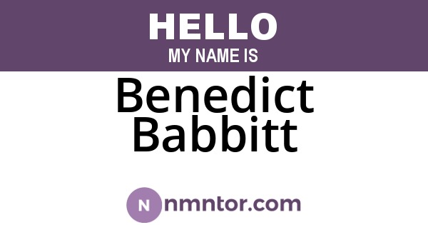 Benedict Babbitt