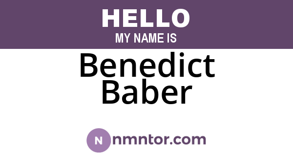 Benedict Baber