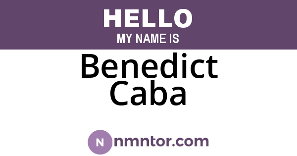 Benedict Caba